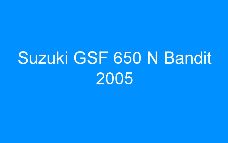 You are currently viewing Suzuki GSF 650 N Bandit 2005