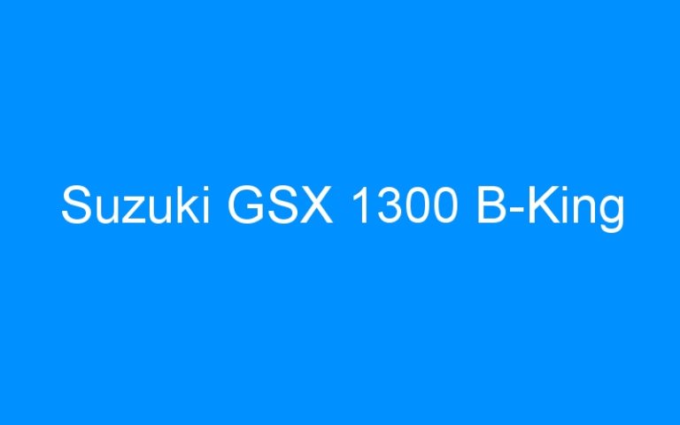 Lire la suite à propos de l’article Suzuki GSX 1300 B-King