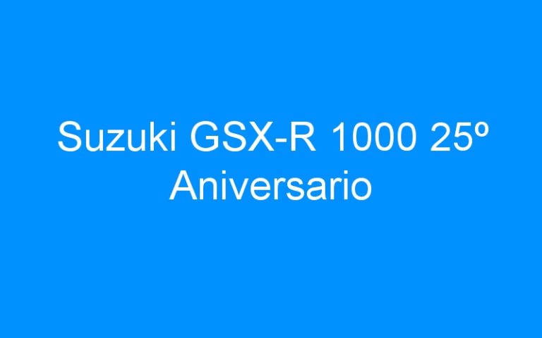Lire la suite à propos de l’article Suzuki GSX-R 1000 25º Aniversario
