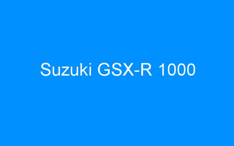 Lire la suite à propos de l’article Suzuki GSX-R 1000
