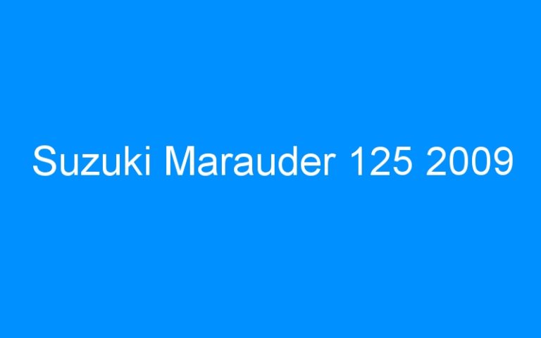 Lire la suite à propos de l’article Suzuki Marauder 125 2009