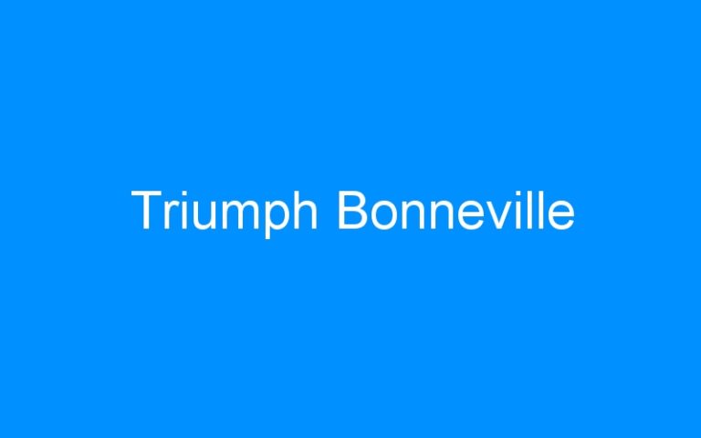 Lire la suite à propos de l’article Triumph Bonneville
