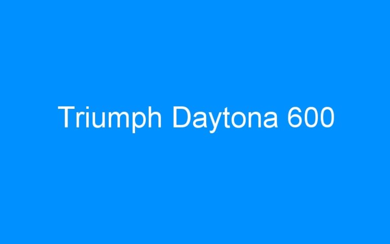 Lire la suite à propos de l’article Triumph Daytona 600