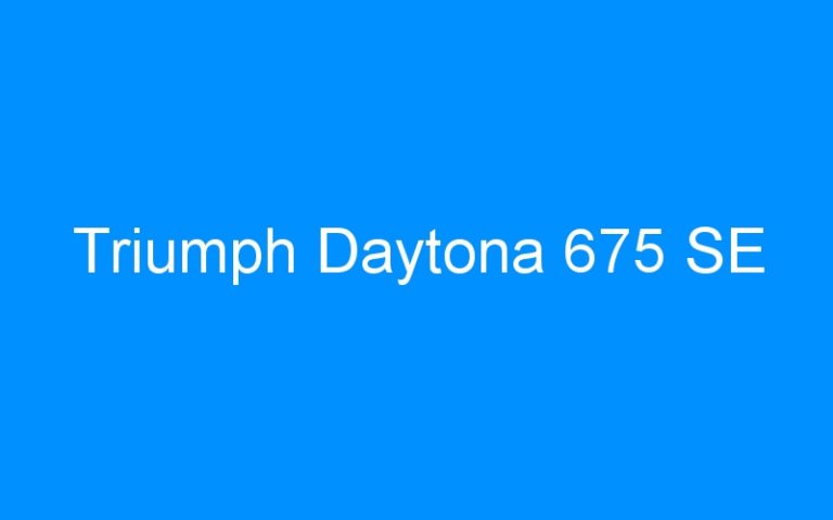 Lire la suite à propos de l’article Triumph Daytona 675 SE