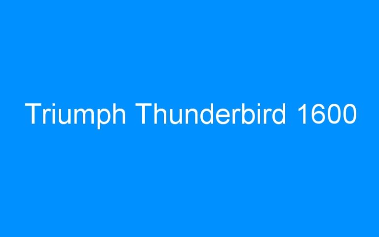 Lire la suite à propos de l’article Triumph Thunderbird 1600