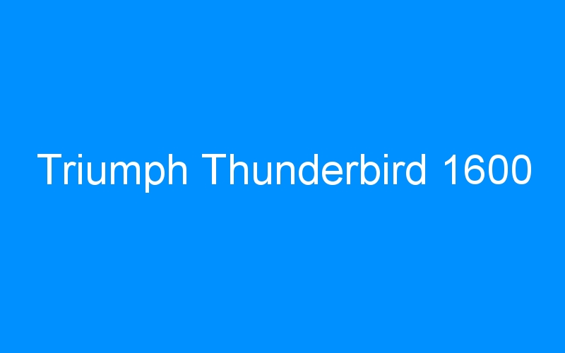 You are currently viewing Triumph Thunderbird 1600