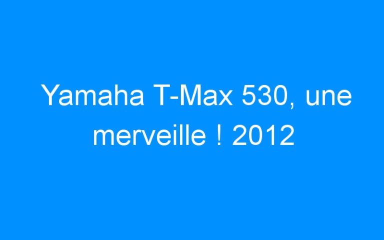 Lire la suite à propos de l’article Yamaha T-Max 530, une merveille ! 2012