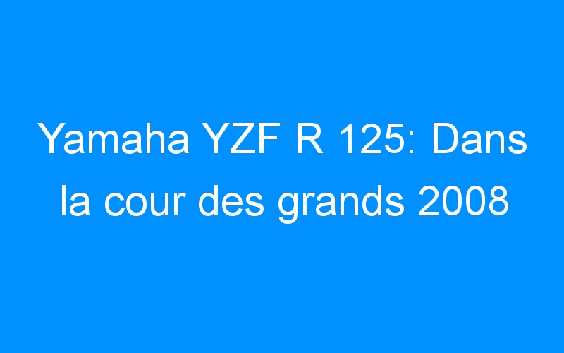 You are currently viewing Yamaha YZF R 125: Dans la cour des grands 2008