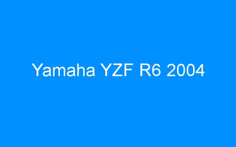 Lire la suite à propos de l’article Yamaha YZF R6 2004